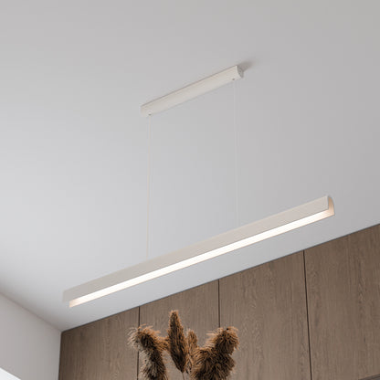 Calibo Munia Sculptural Ribbed LED Linear Pendant with Paintable Gypsum Surface - White