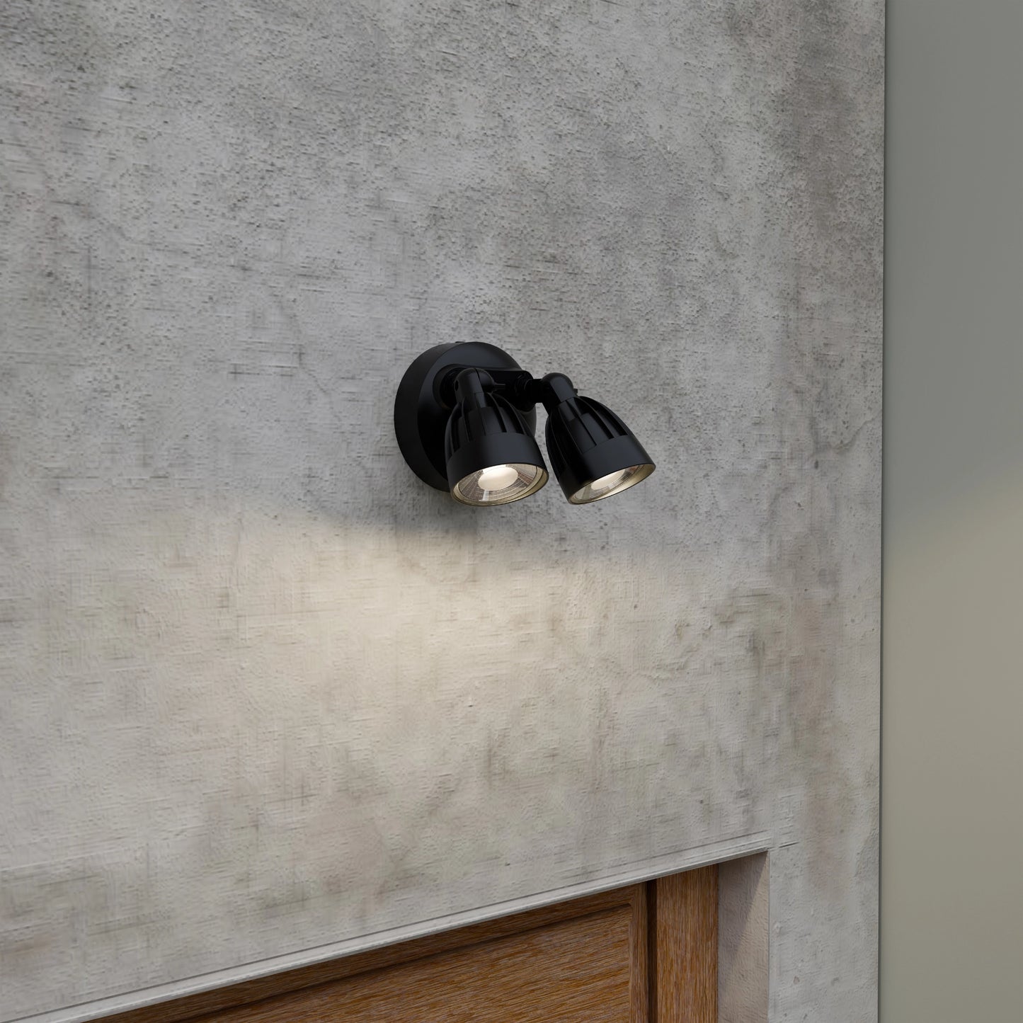 30W Black Outdoor Double LED Spotlight with Microwave Sensor – Nighthawk Series
