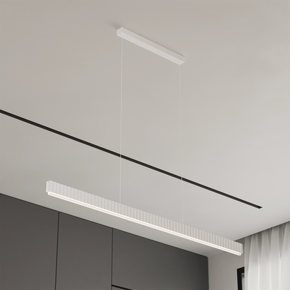Calibo Prinia Modern Fluted 1532mm Linear Pendant Light - White