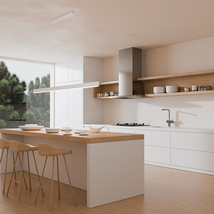 Calibo Prinia Modern Fluted 2032mm Linear Pendant Light - White
