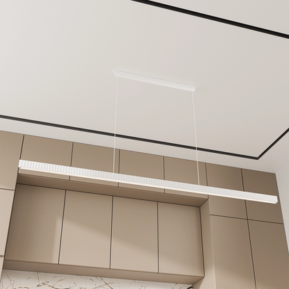 Calibo Prinia Modern Fluted 1532mm Linear Pendant Light - White