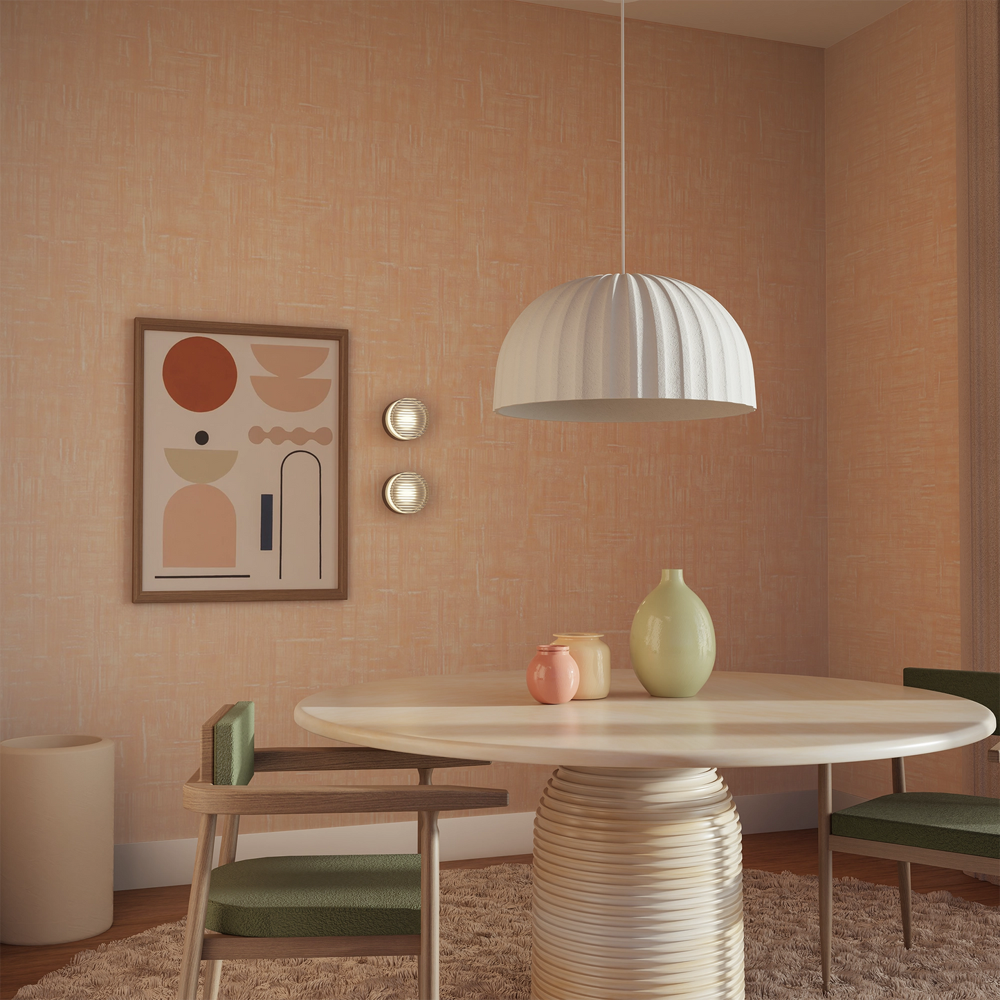 Calibo Rachis Modern Minimalist Fluted Dome Pendant - 450mm