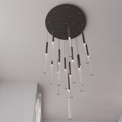 Calibo Rhea 14 Light Pencil Drop LED Pendant - Black