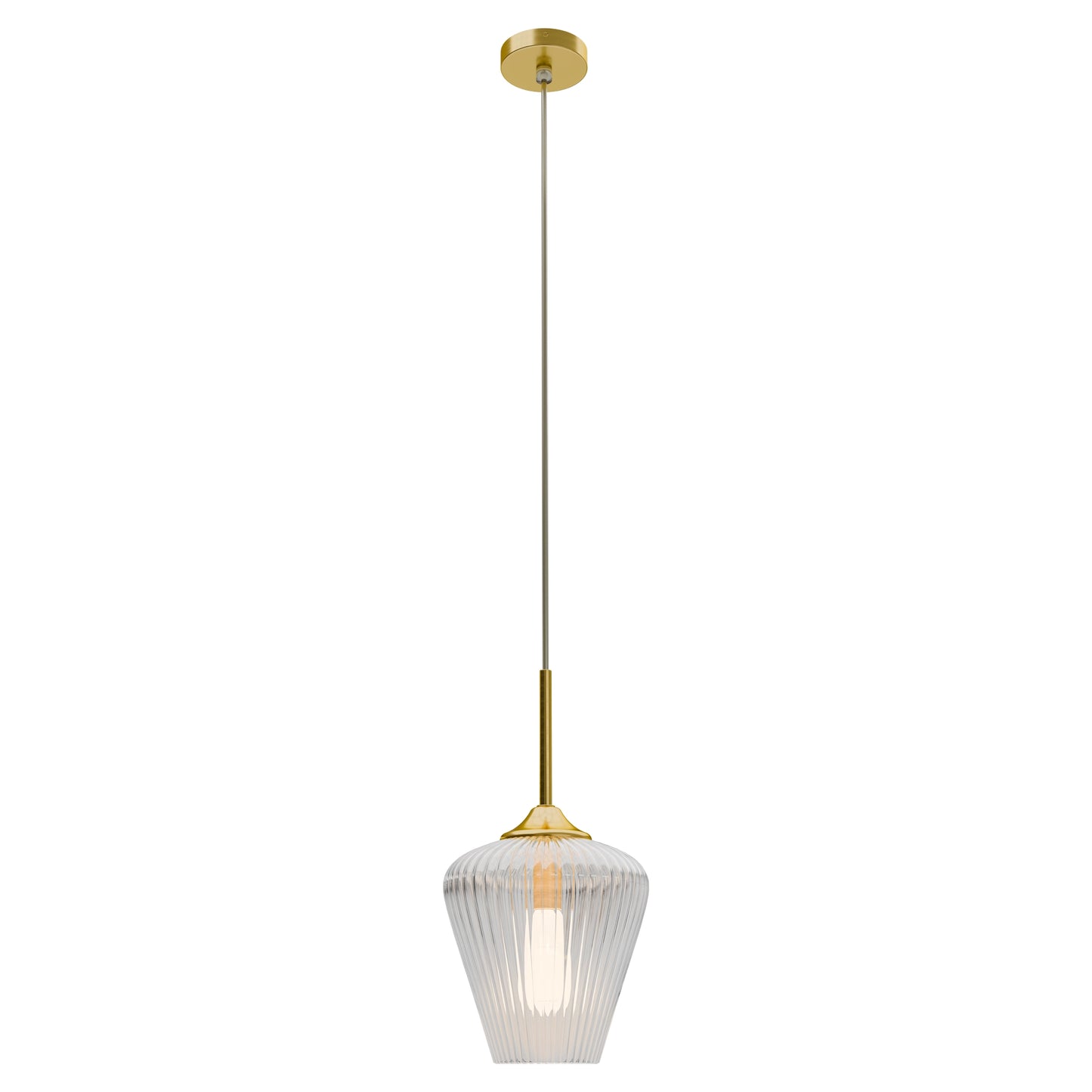 Calibo Ribbon Fluted Glass 230mm Pendant Light - Clear
