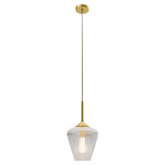 Calibo Ribbon Fluted Glass 230mm Pendant Light - Clear