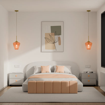 Calibo Ribbon Fluted Glass 360mm Pendant Light - Amber