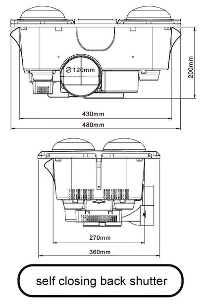 Modura AllLux4- 3 in 1 Bathroom Heater Exhaust Fan and Light 16W Tricolour- White