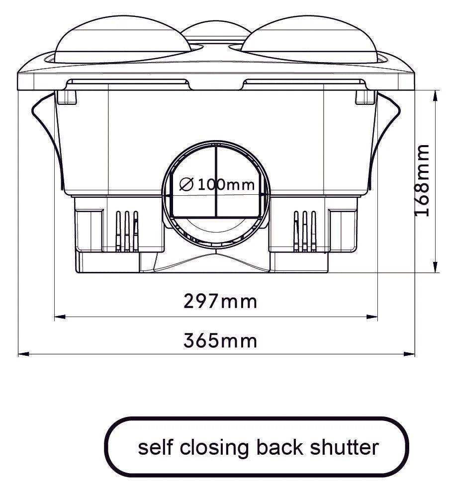 Modura BathLux4- 3 in 1 Bathroom Heater Exhaust Fan and Light Instant Heat- White