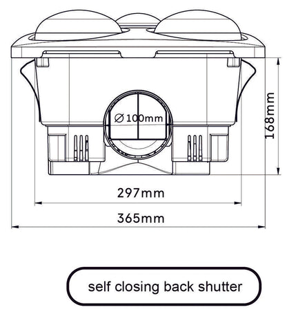 Modura BathLux4- 3 in 1 Bathroom Heater Exhaust Fan and Light Instant Heat- White