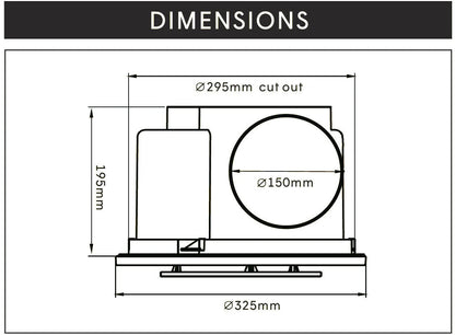 Modura AllAirPro 250 Ceiling Exhaust Fan Round (High Air Extraction)