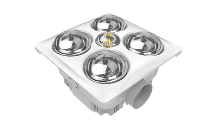 Modura BathLux4- 3 in 1 Bathroom Heater Exhaust Fan and Light Instant Heat- White