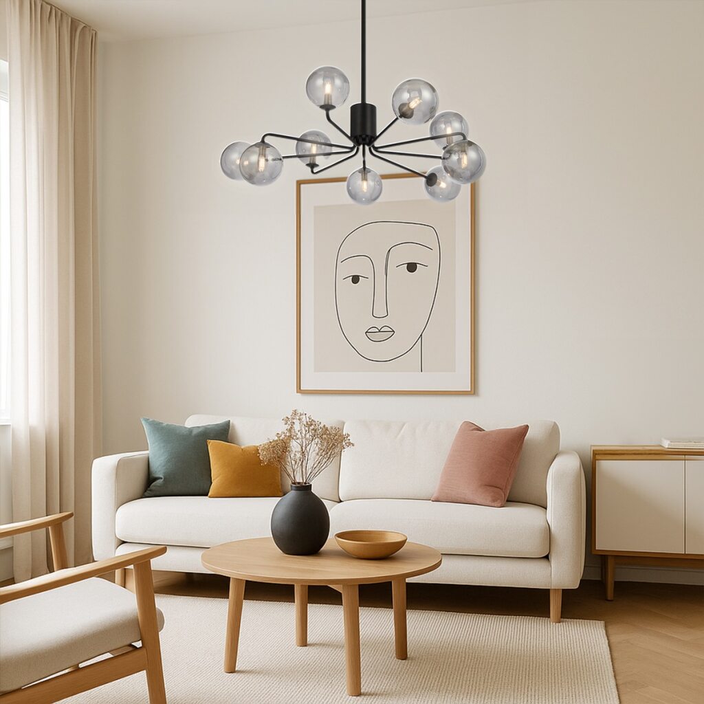 FELTON 9 Pendant Light - Black/Smoke
