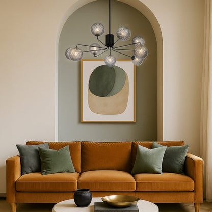 FELTON 9 Pendant Light - Black/Smoke Tear