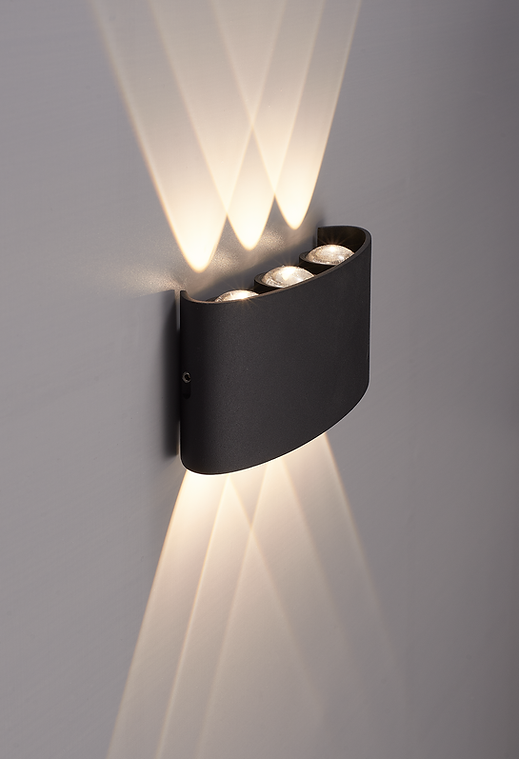 3A Fortuna 6 Light Up And Down Wall Light- Black