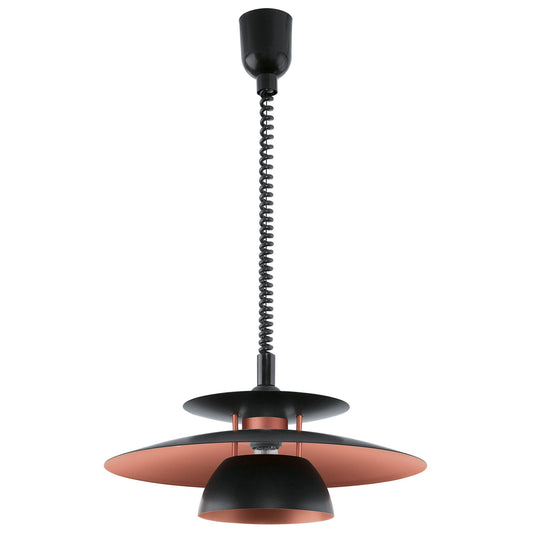 Brenda Steel Pendant Light, Large, Black / Copper