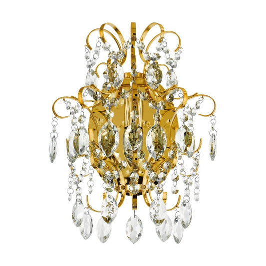 Fenoullet Metal & Crystal Droplet Wall Light, Brass