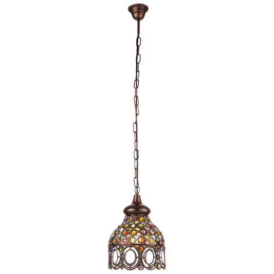Jadida Glass Gemstone & Metal Pendant Light, Small
