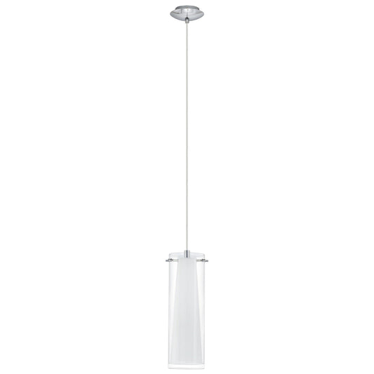 Pinto Glass & Metal Pendant Light, Opal / Clear