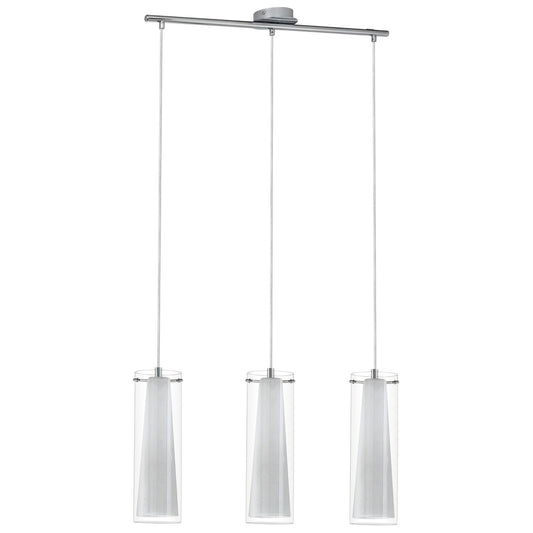 Pinto Glass & Metal Bar Pendant Light, Opal / Clear
