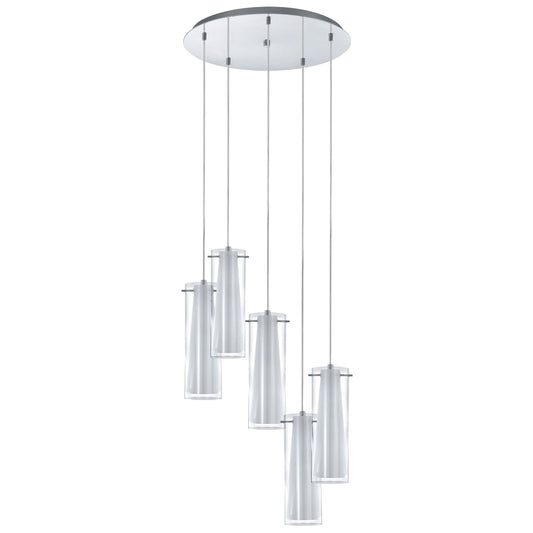 Pinto Glass & Metal Cluster Pendant Light, Opal / Clear