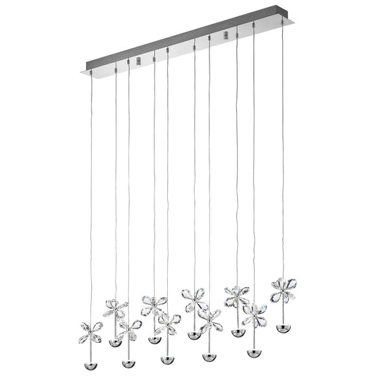 Pianopoli Crystal Droplet Bar Pendant Light
