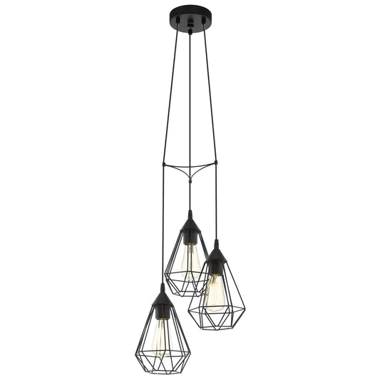 Tarbes Metal Wire Cluster Pendant Light, Black
