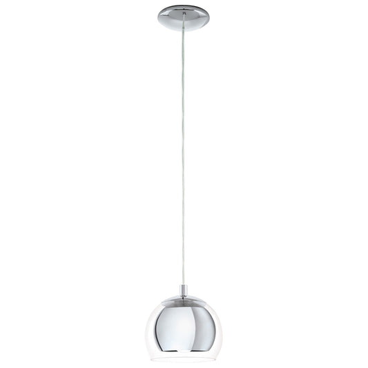 Rocamar Glass & Steel Pendant Light, Chrome