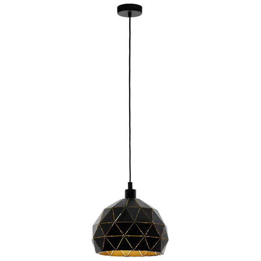 Roccaforte Steel Pendant Light, Large, Black