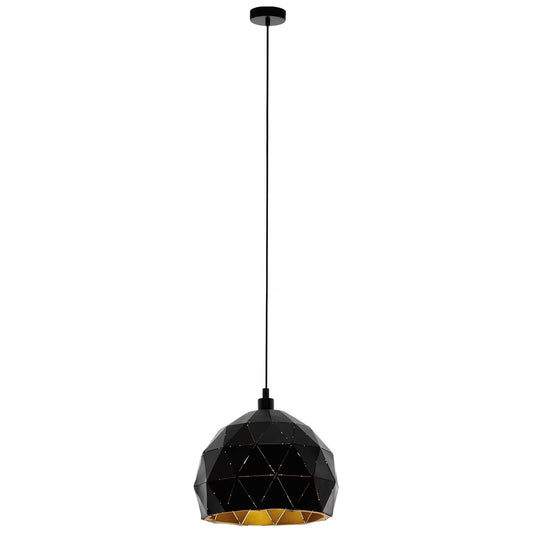 Roccaforte Steel Pendant Light, Medium, Black