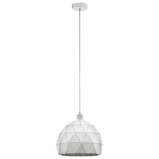 Roccaforte Steel Pendant Light, Medium, White