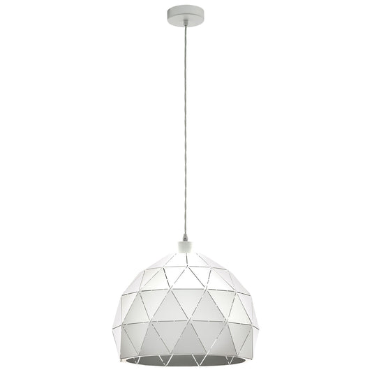 Roccaforte Steel Pendant Light, Large, White