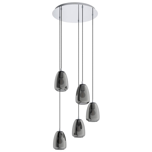 Alobrase Glass Cluster Pendant Light, Smoke