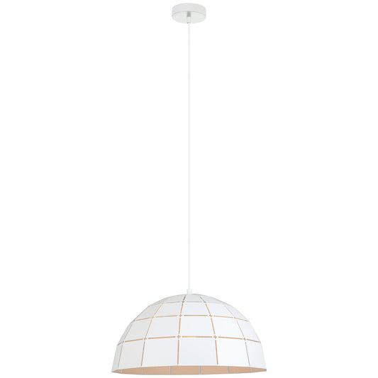 Armis Iron Tiled Pendant Light, Dome, White