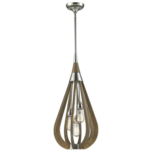 Bonito Wooden Frame Pendant Light, Medium, Taupe