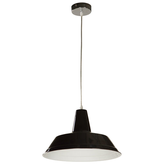 Divo Industrial Steel Pendant Light, Black