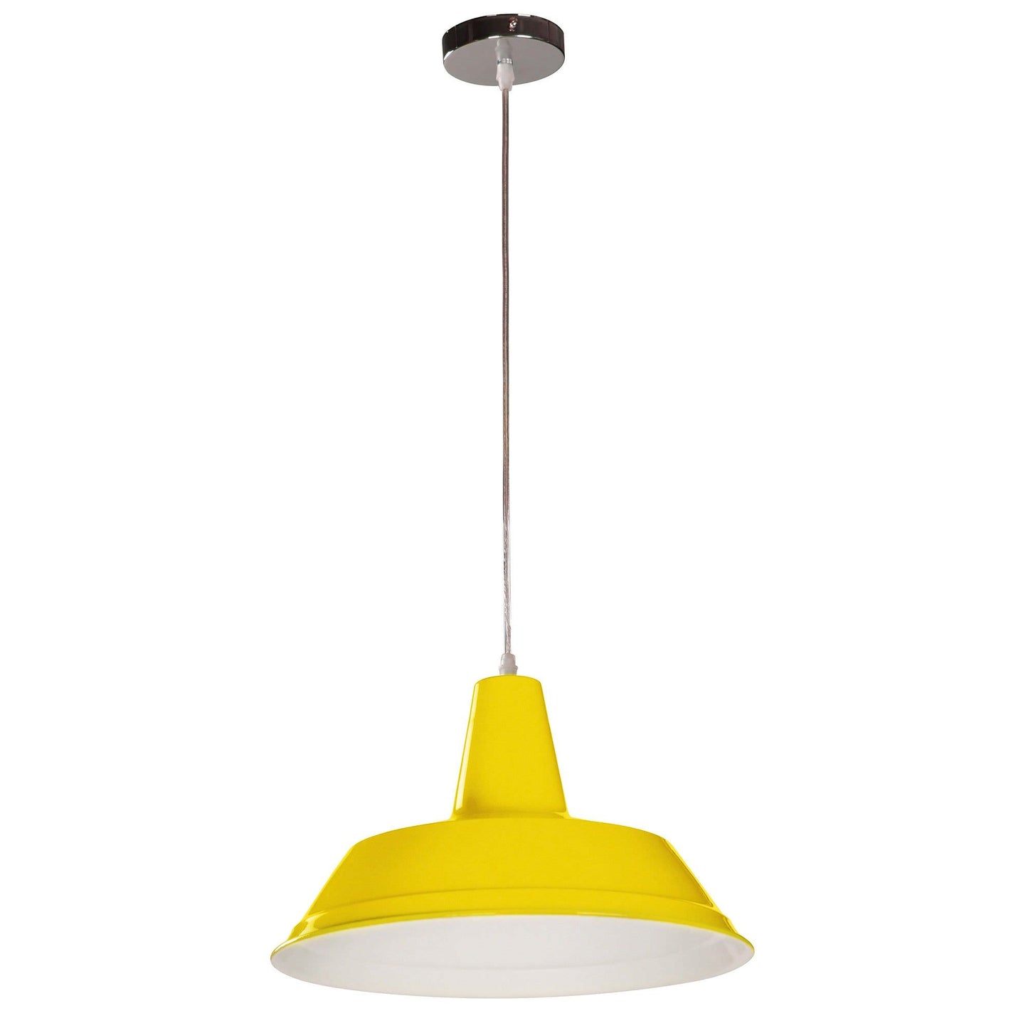 Divo Industrial Steel Pendant Light, Yellow