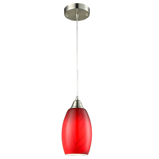 Glaze Glass Pendant Light, Red