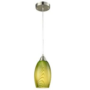 Glaze Twist Glass Pendant Light, Olive Green