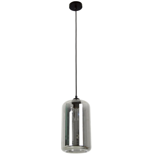 Mason Glass Pendant Light, Oblong, Smoke