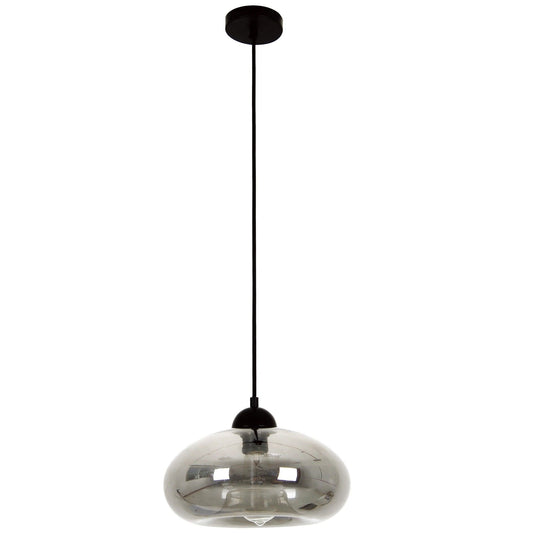 Mason Glass Pendant Light, Bubble, Smoke