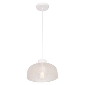 Pastel Iron Pendant Light, Angled Dome, Matt White