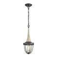 Pendolo Iron & Wood Pendant Light, Weathered Charcoal