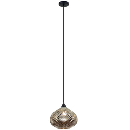 Rictus Glass Pendant Light, Squat, Chrome