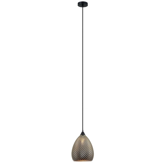 Rictus Glass Pendant Light, Ellipse, Chrome
