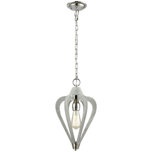 Senorita Wooden Frame Pendant Light, Small, Pale Grey