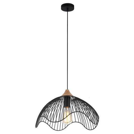 Spiaggia Iron Wire Pendant Light, Slim, Black