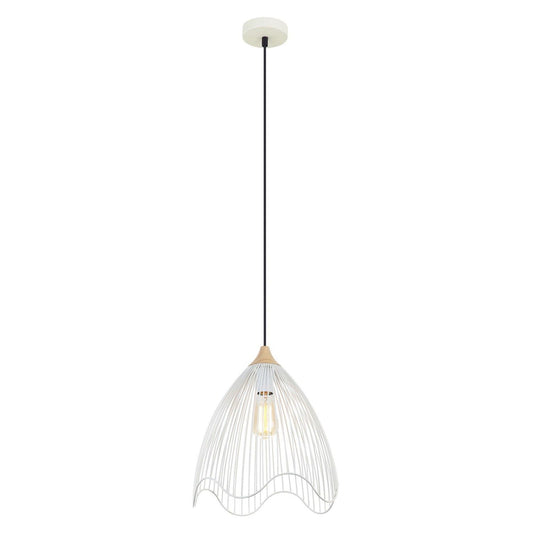 Spiaggia Iron Wire Pendant Light, Slim, White