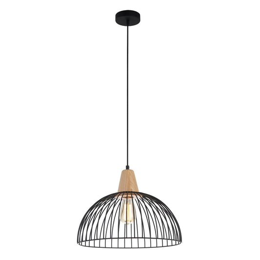 Strand Iron Wire Pendant Light, Black