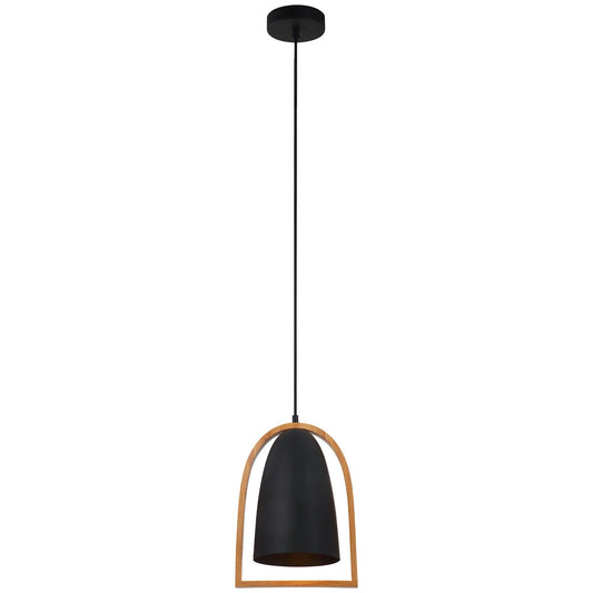 Swing Iron & Wood Pendant Light, Cone,